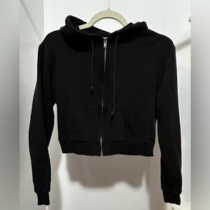 Full Tilt Black Cropped Zip-Up Hoodie